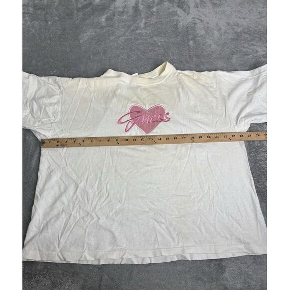 Vintage 90s Guess Jeans Short Sleeve T Shirt Women's Size XL White - Picture 9 of 12